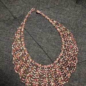 Elegant Pink and Gold Beaded Necklace